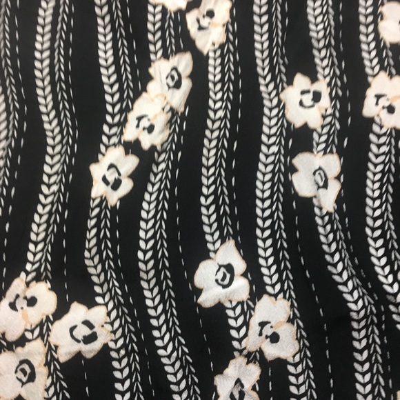 Express Flowery Black and Striped Dress - Picture 2 of 5